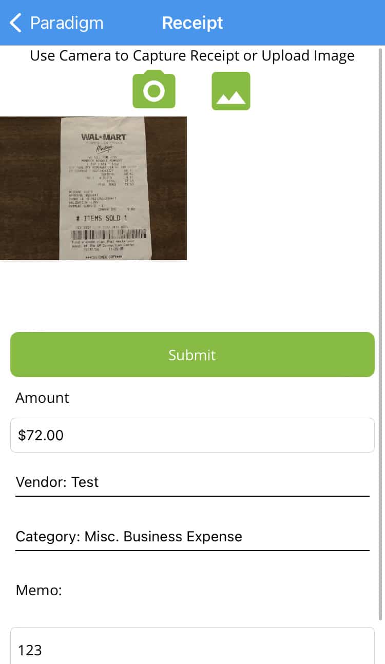 Paradigm mobile receipt capture paradigm erp by paragon documentation