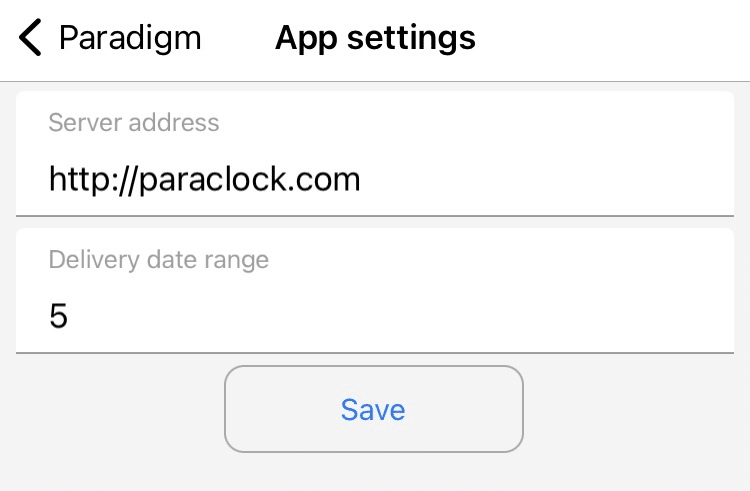 Paradigm Mobile: Settings – Paradigm ERP by Paragon – Documentation